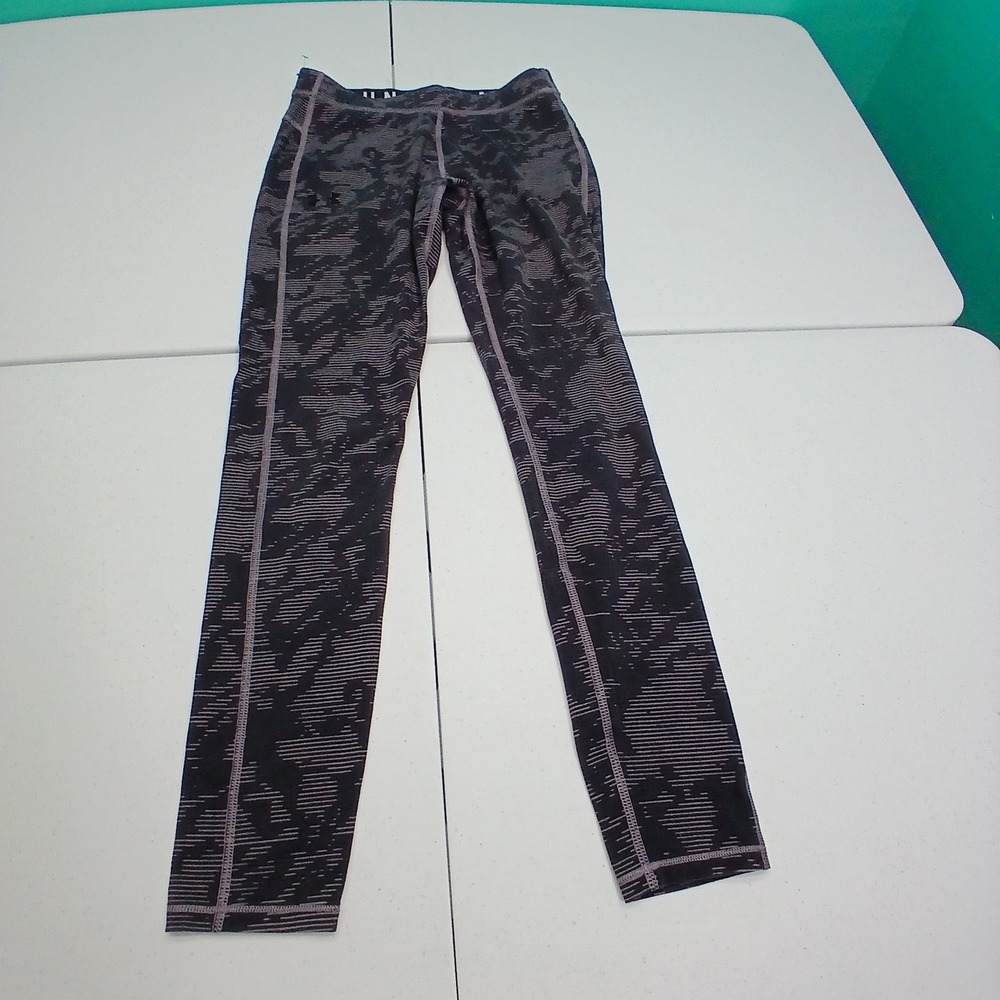 Under Armour Leggings SM Grey Black Camo Athletic Fitted Yoga Gym Pants